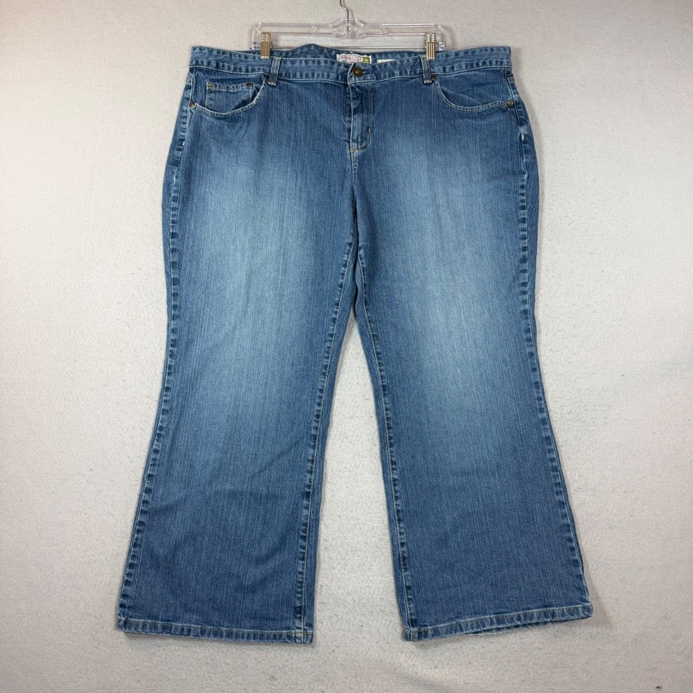 Old Navy Jeans Women 24 Plus Short Low Waist Stretch Blue Bootcut Y2K